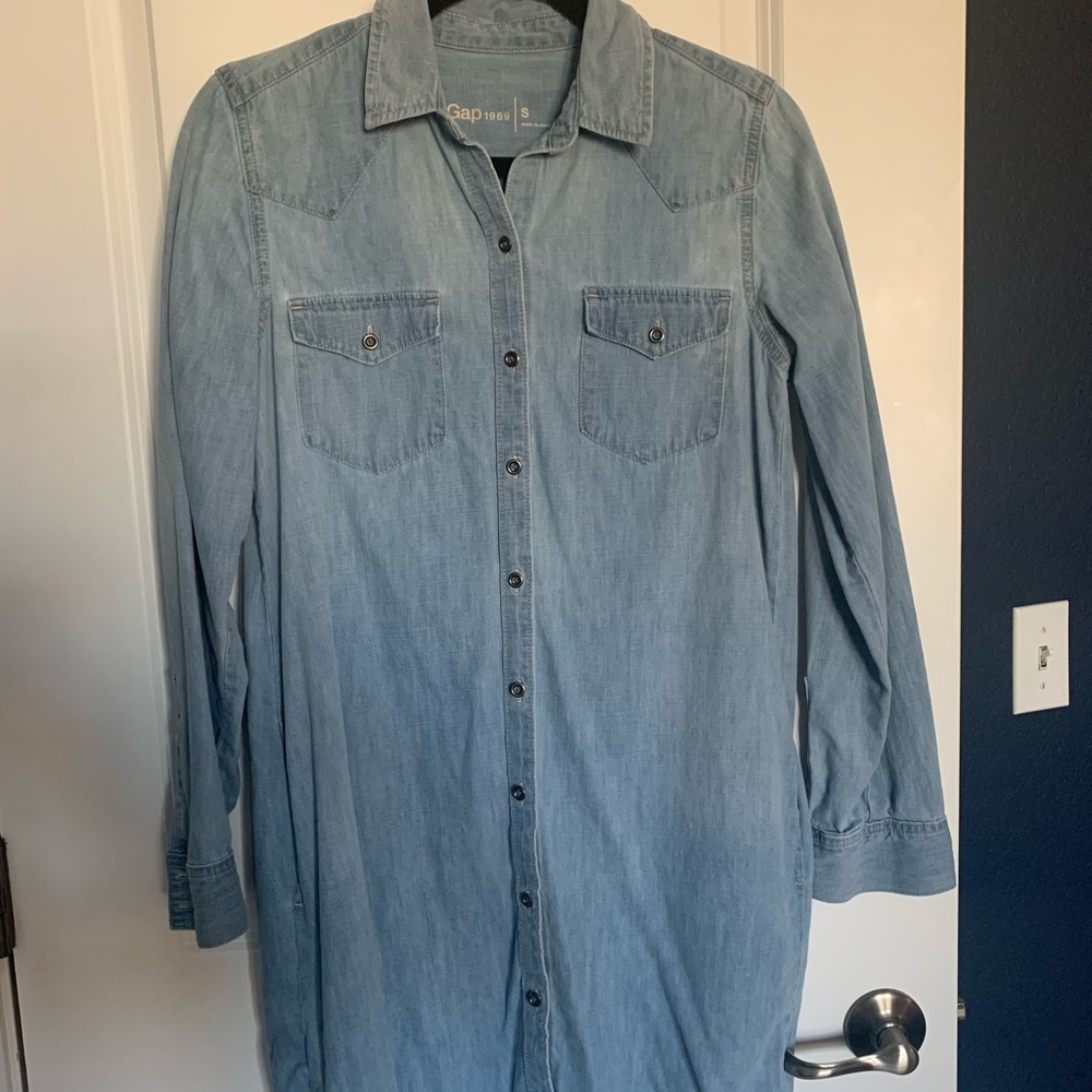 Long sleeve denim shirt dress from Gap